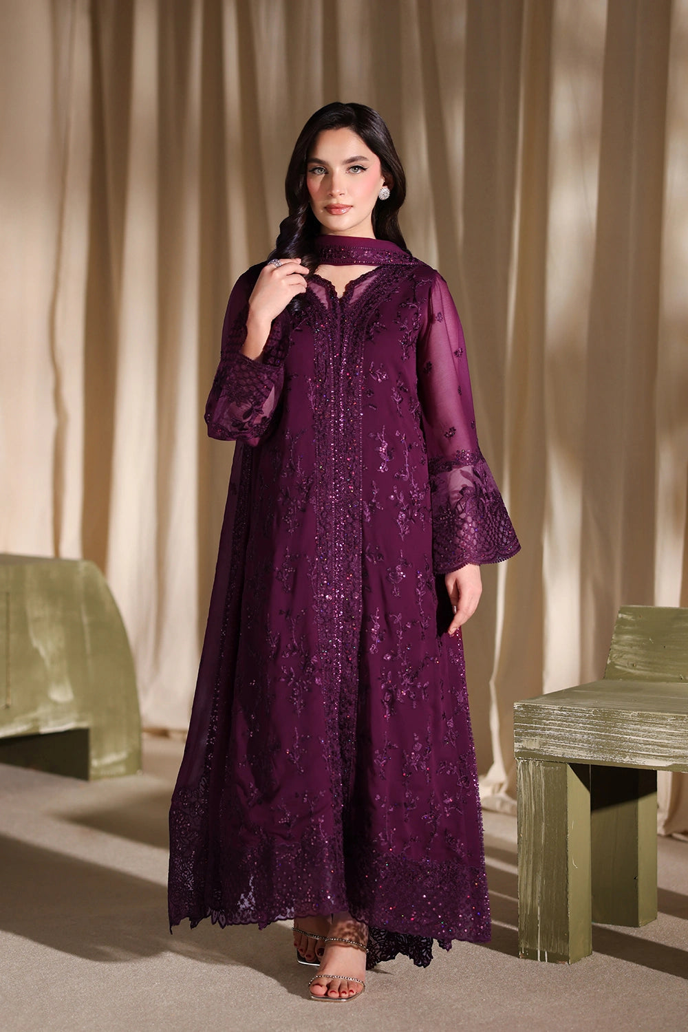 Azure | Azure Luxe | Garnelle - Luxury Dress - available at Maria Faisal in UK and USA.