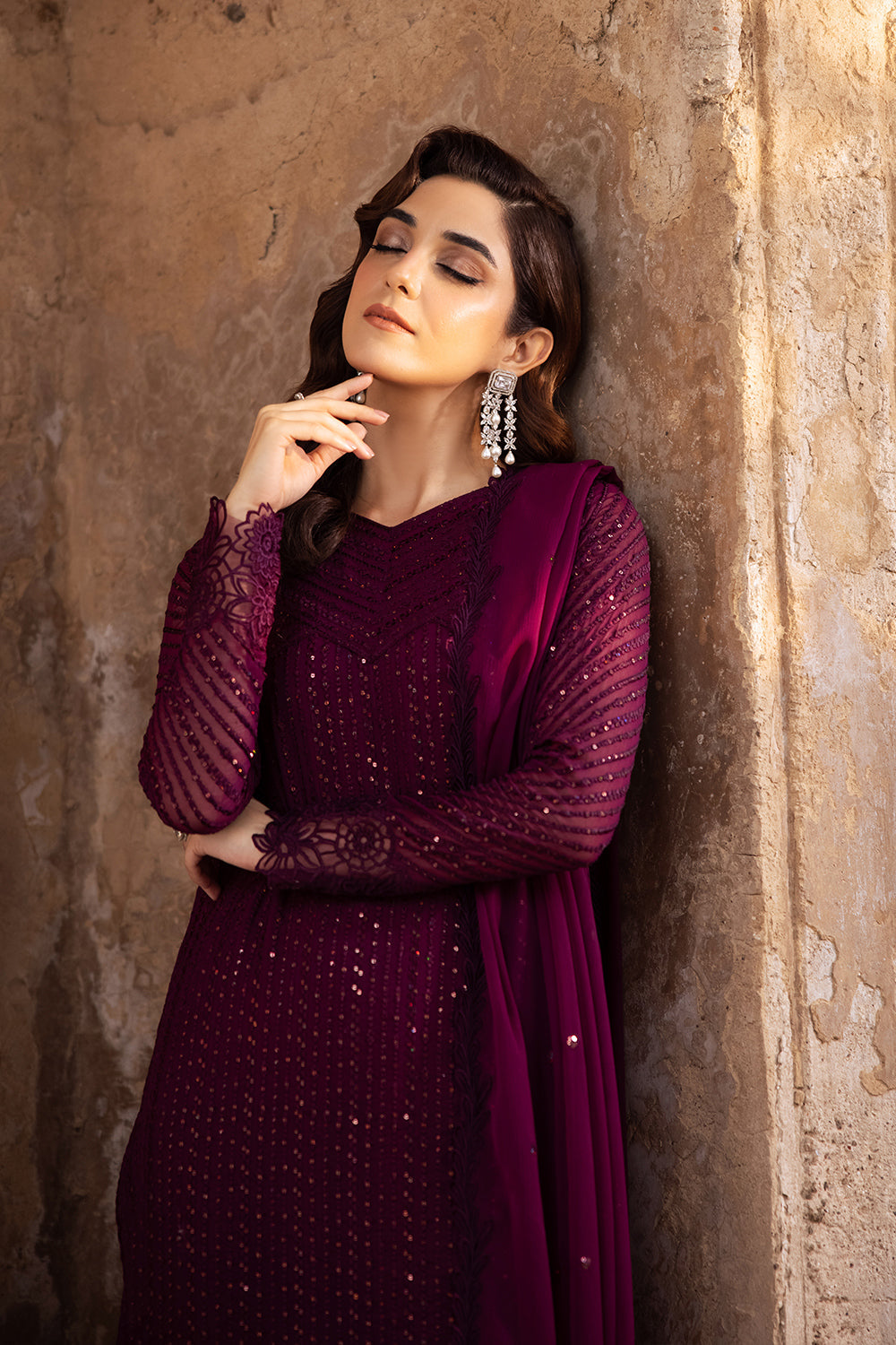 Azure | Luxe Formals | Garnet Majesty - Ladies Clothes - Maria Faisal