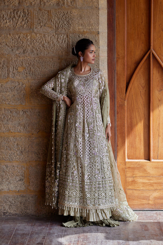 Afrozeh | Dastangoi Wedding Formals | Sukhan - Wedding Dress - available at Maria Faisal in UK and USA.
