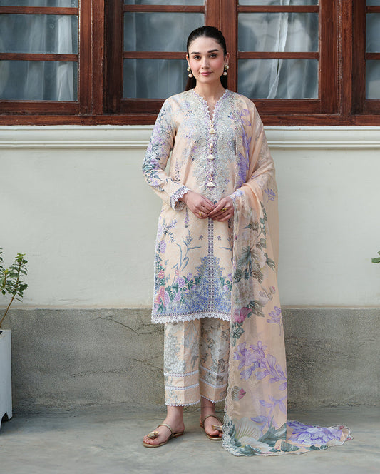 Roheenaz | Whispered Florals | Gentle Breeze - Casual Dress - available at Maria Faisal in UK and USA.