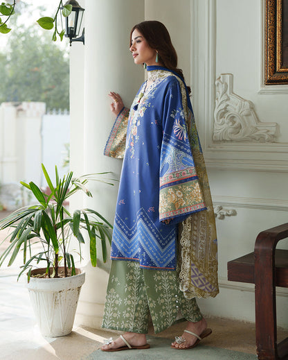 Roheenaz | Whispered Florals | Gentle Petals - Casual Dress - available at Maria Faisal in UK and USA.