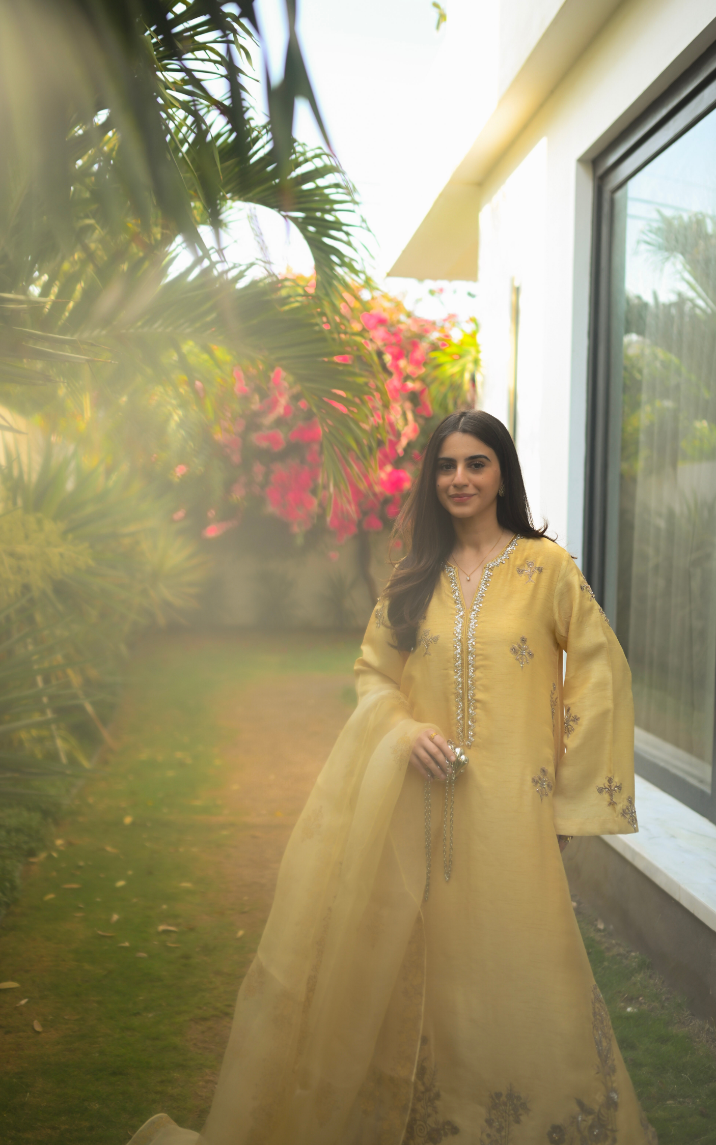 Asifa and Nabeel | Silk Edit 26 | Gilded Primrose - Luxury Dress - available at Maria Faisal in UK and USA.