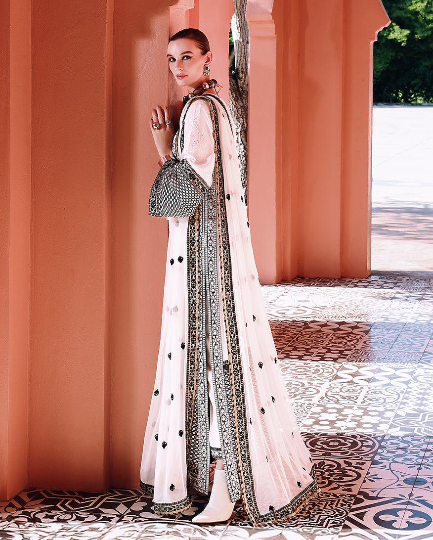 Mushq | Nuvera Raw Silk 26 | Gillian - Luxury Dress - available at Maria Faisal in UK and USA.