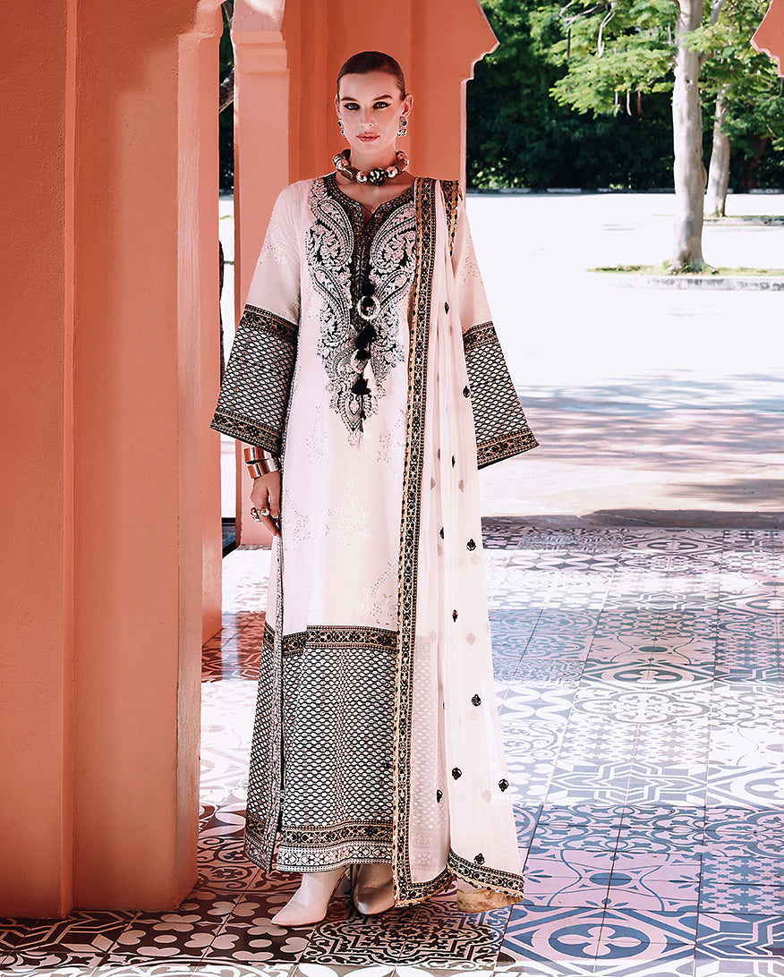 Mushq | Nuvera Raw Silk 26 | Gillian - Luxury Dress - available at Maria Faisal in UK and USA.