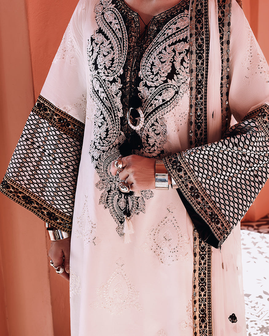 Mushq | Nuvera Raw Silk 26 | Gillian - Luxury Dress - available at Maria Faisal in UK and USA.