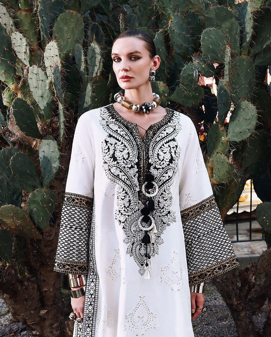 Mushq | Nuvera Raw Silk 26 | Gillian - Luxury Dress - available at Maria Faisal in UK and USA.
