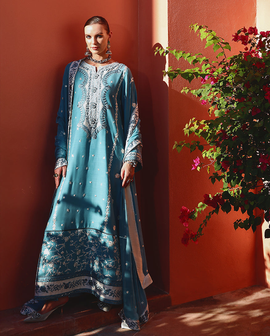 Mushq | Nuvera Raw Silk 26 | Glinda - Luxury Dress - available at Maria Faisal in UK and USA.