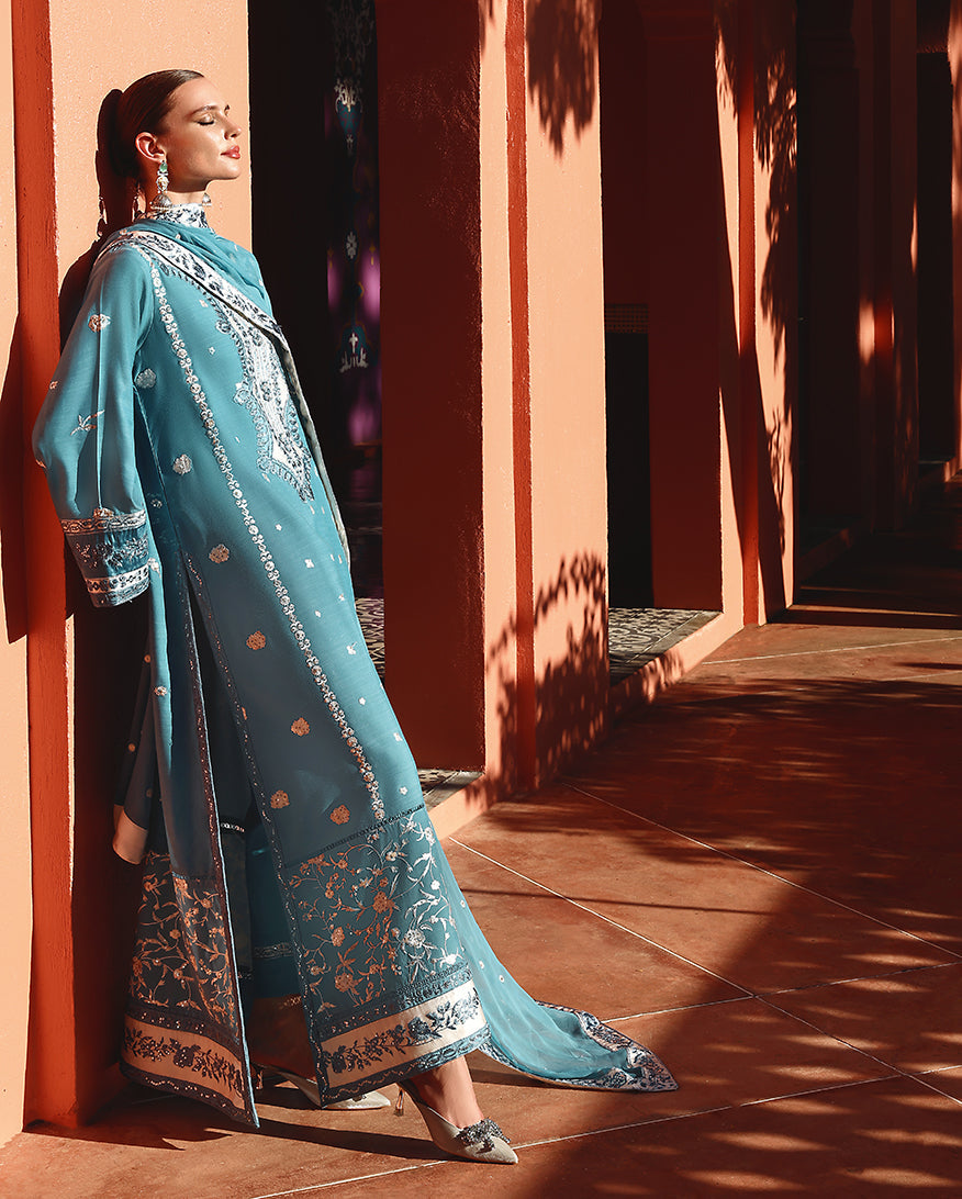 Mushq | Nuvera Raw Silk 26 | Glinda - Luxury Dress - available at Maria Faisal in UK and USA.