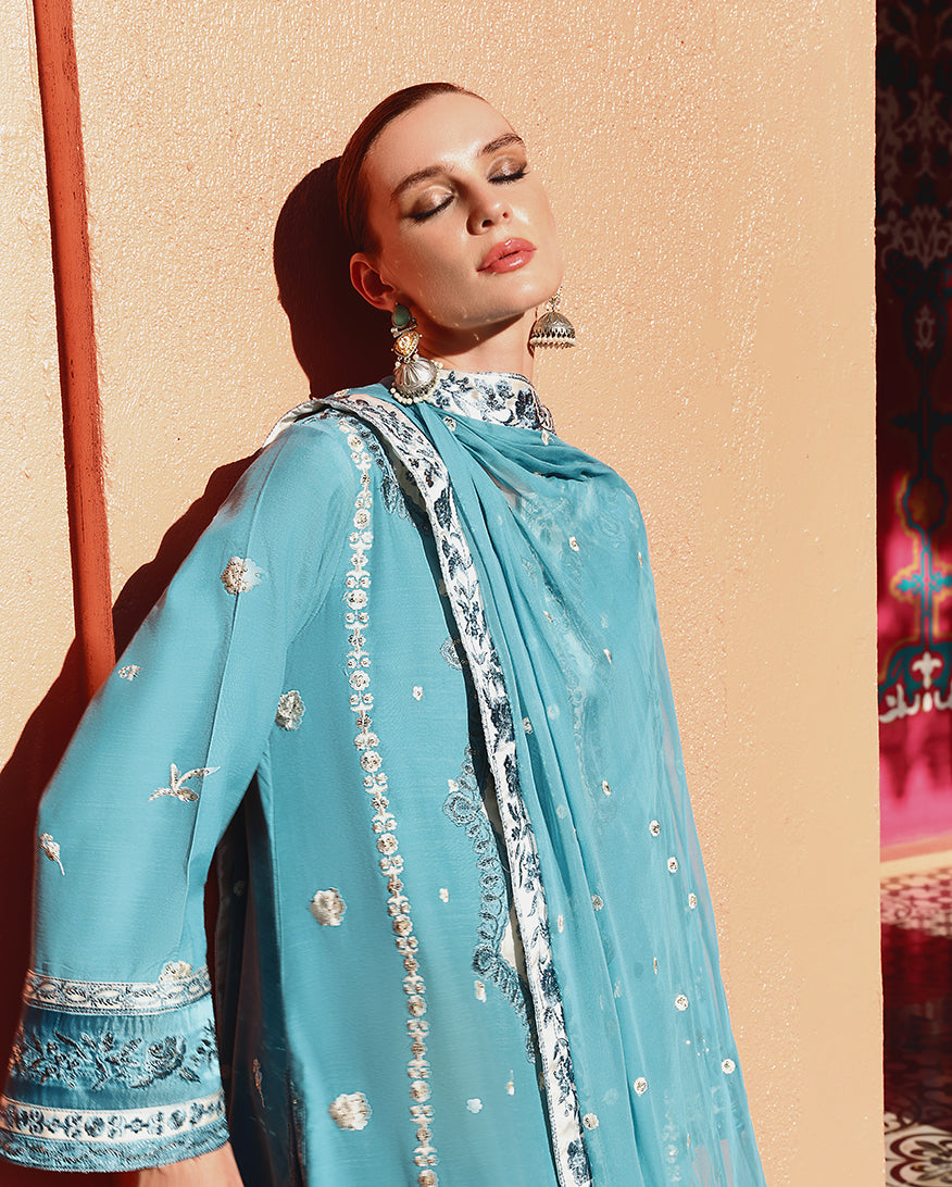 Mushq | Nuvera Raw Silk 26 | Glinda - Luxury Dress - available at Maria Faisal in UK and USA.