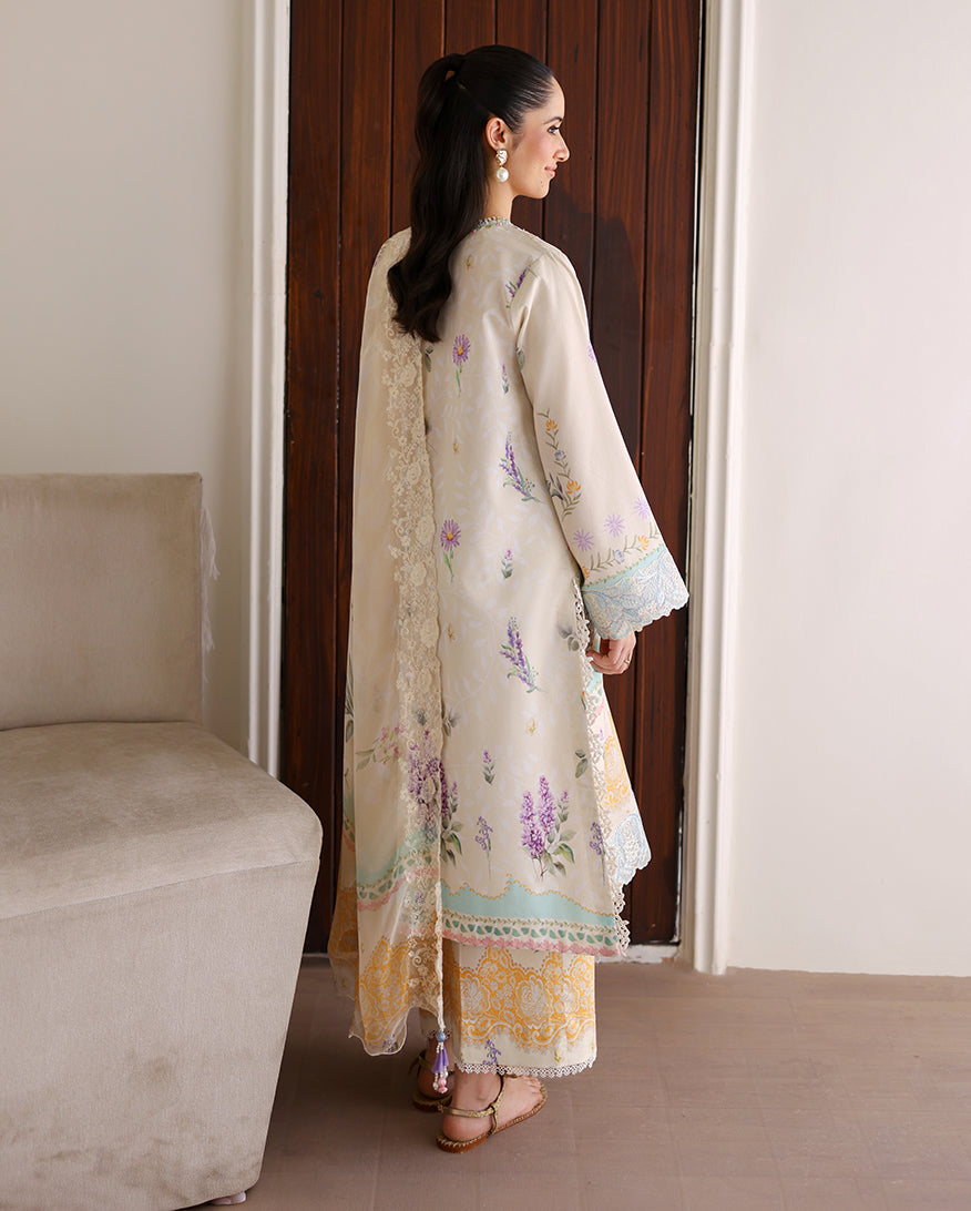 Roheenaz | Sunlit Tales Printed Embroidered Edit | Glowleaf - Luxury Dress - available at Maria Faisal in UK and USA.