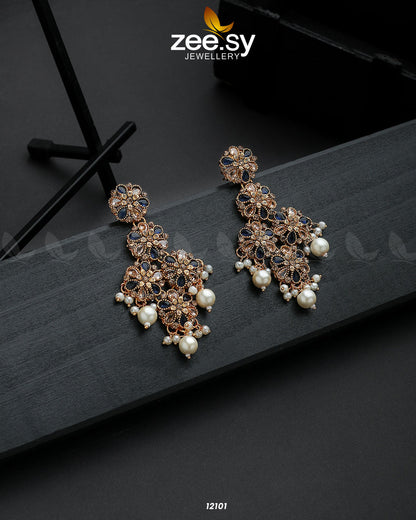 Golden Orchid Elegance - Earrings 