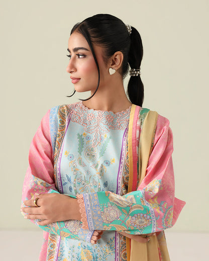 Roheenaz | Rosette Lawn | Golden Hour - Casual Dress - available at Maria Faisal in UK and USA.