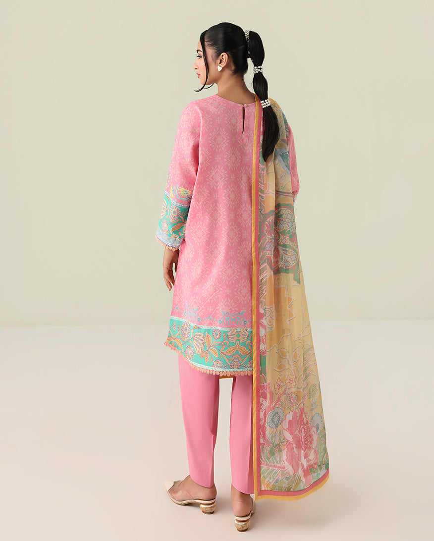 Roheenaz | Rosette Lawn | Golden Hour - Casual Dress - available at Maria Faisal in UK and USA.