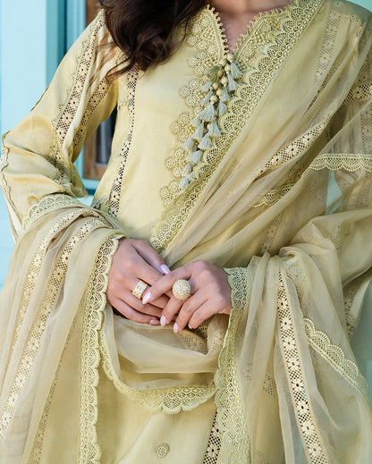 Mushq | Euphoria Pret | Golden Ember - Luxury Dress - available at Maria Faisal in UK and USA.