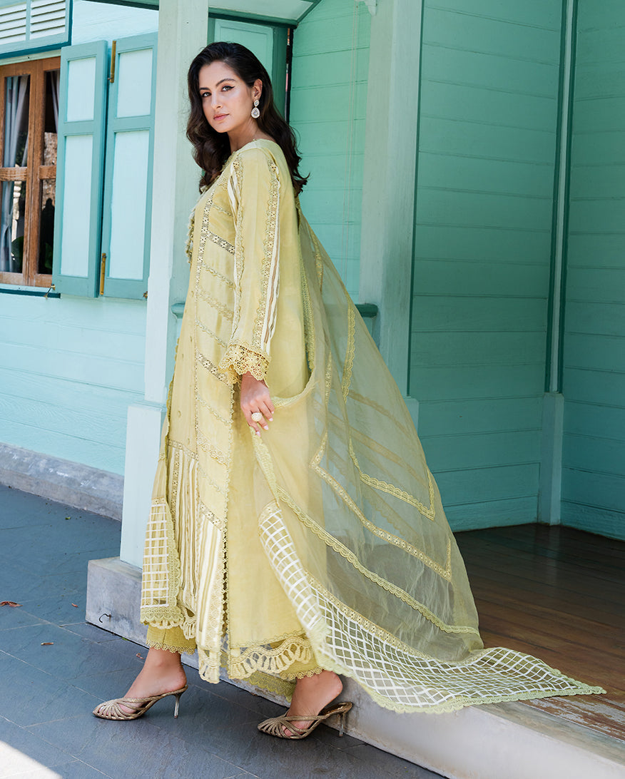 Mushq | Euphoria Pret | Golden Ember - Luxury Dress - available at Maria Faisal in UK and USA.