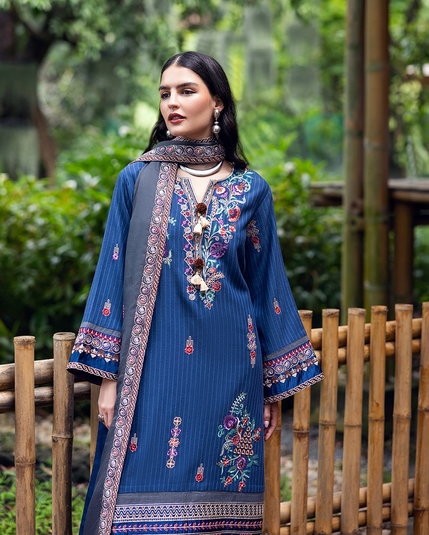 Mushq | Hemline Karandi | Granite Song - Casual Dress - available at Maria Faisal in UK and USA.