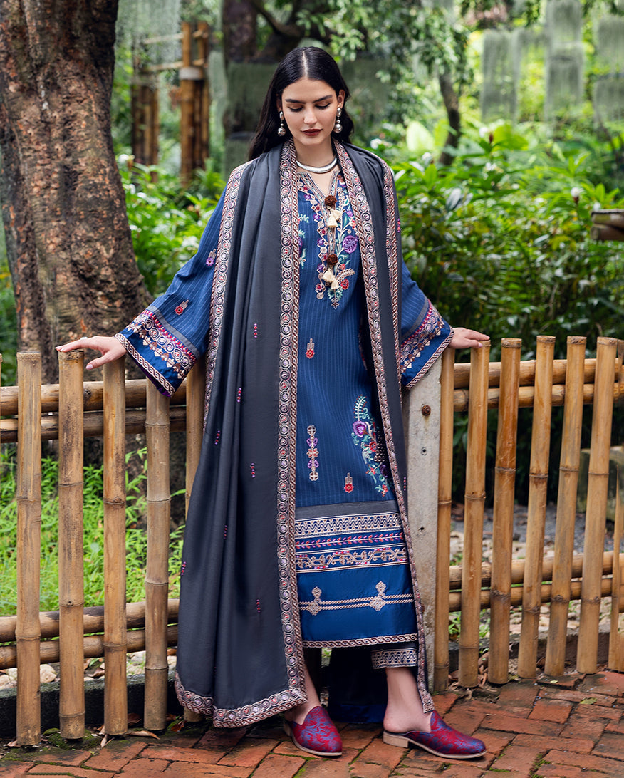 Mushq | Hemline Karandi | Granite Song - Casual Dress - available at Maria Faisal in UK and USA.