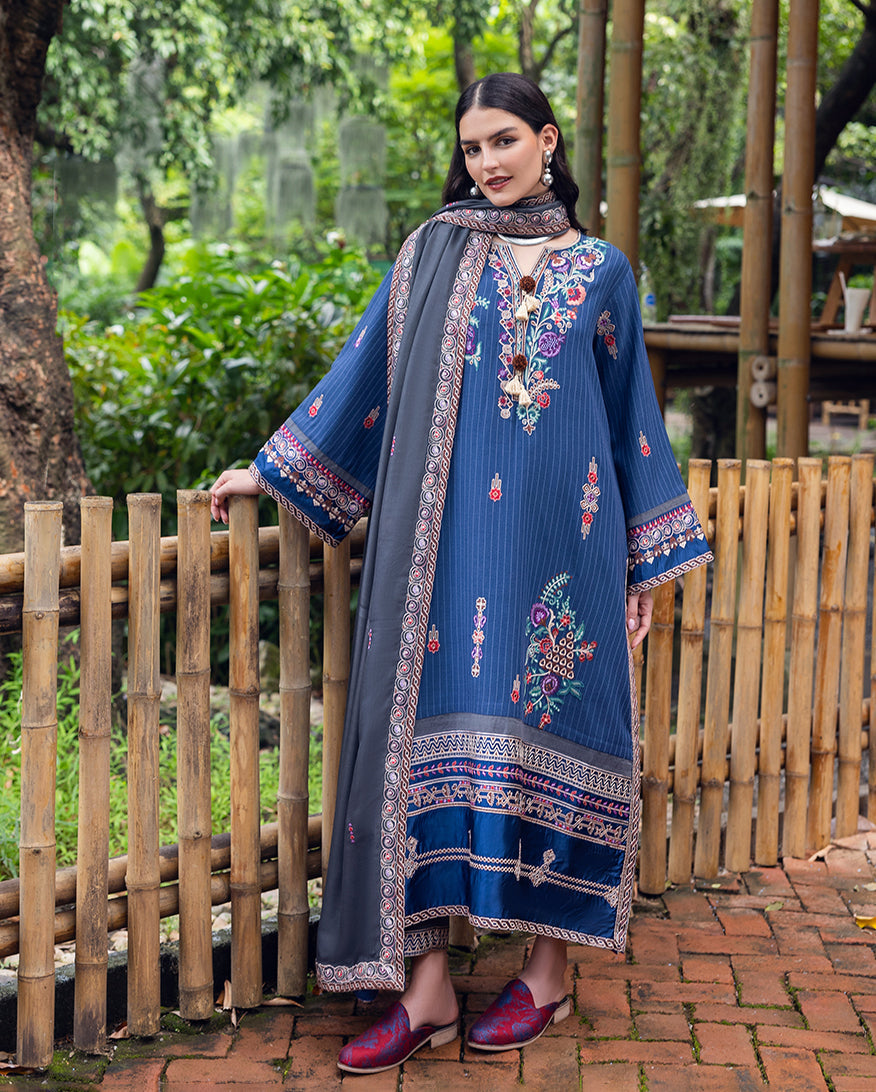 Mushq | Hemline Karandi | Granite Song - Casual Dress - available at Maria Faisal in UK and USA.