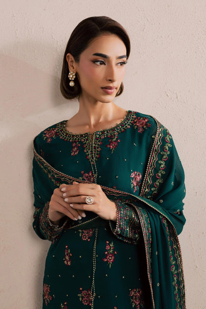 Batik | Festive Eid 26 | Green Leave - Luxury Dress - available at Maria Faisal in UK and USA.