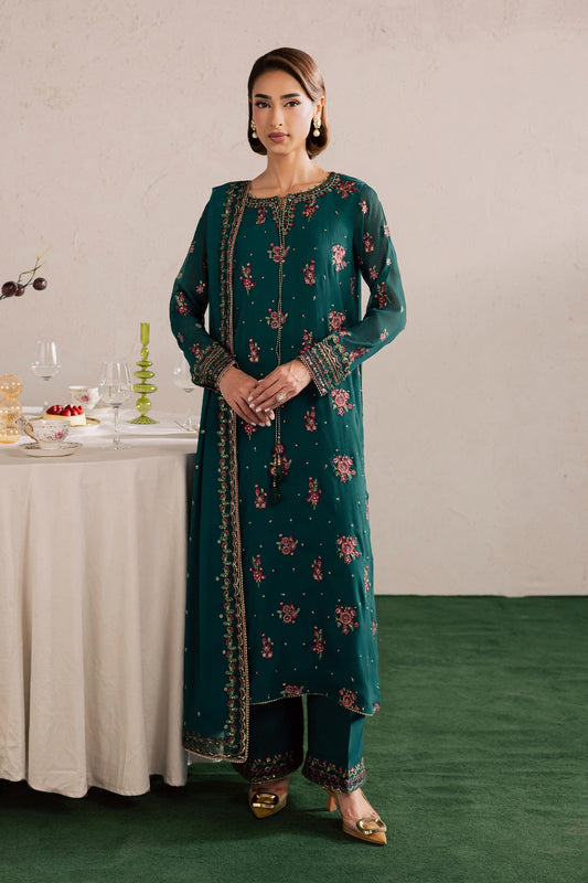 Batik | Festive Eid 26 | Green Leave - Luxury Dress - available at Maria Faisal in UK and USA.