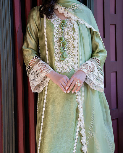 Mushq | Euphoria Pret | Green Solace - Luxury Dress - available at Maria Faisal in UK and USA.