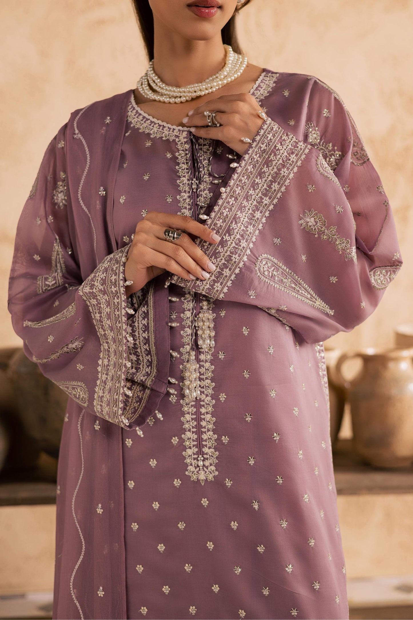 Batik | Festive Eid 26 | Gul e Rana - Luxury Dress - available at Maria Faisal in UK and USA.