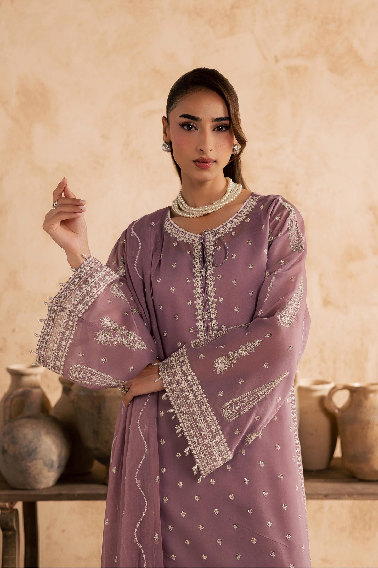Batik | Festive Eid 26 | Gul e Rana - Luxury Dress - available at Maria Faisal in UK and USA.