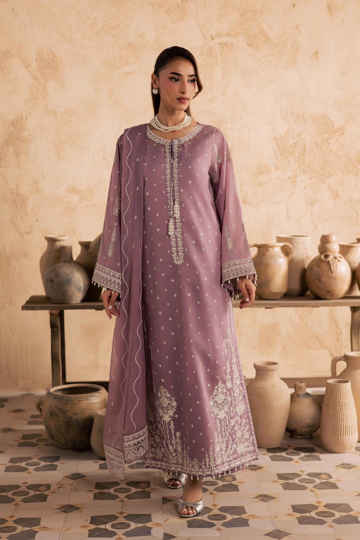 Batik | Festive Eid 26 | Gul e Rana - Luxury Dress - available at Maria Faisal in UK and USA.