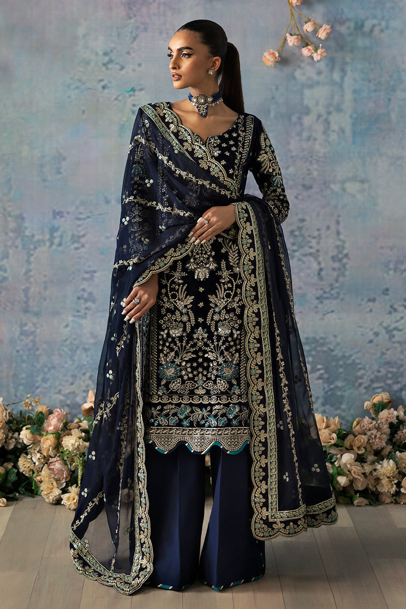 Gulaal | Celeste Velvet 24 | Azure - Ladies Clothes - Maria Faisal