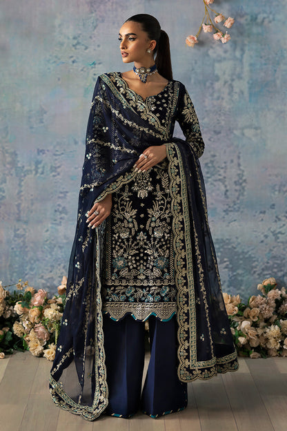 Gulaal | Celeste Velvet 24 | Azure - Ladies Clothes - Maria Faisal