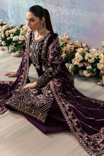 Gulaal | Celeste Velvet 24 | Plum - Ladies Clothes - Maria Faisal