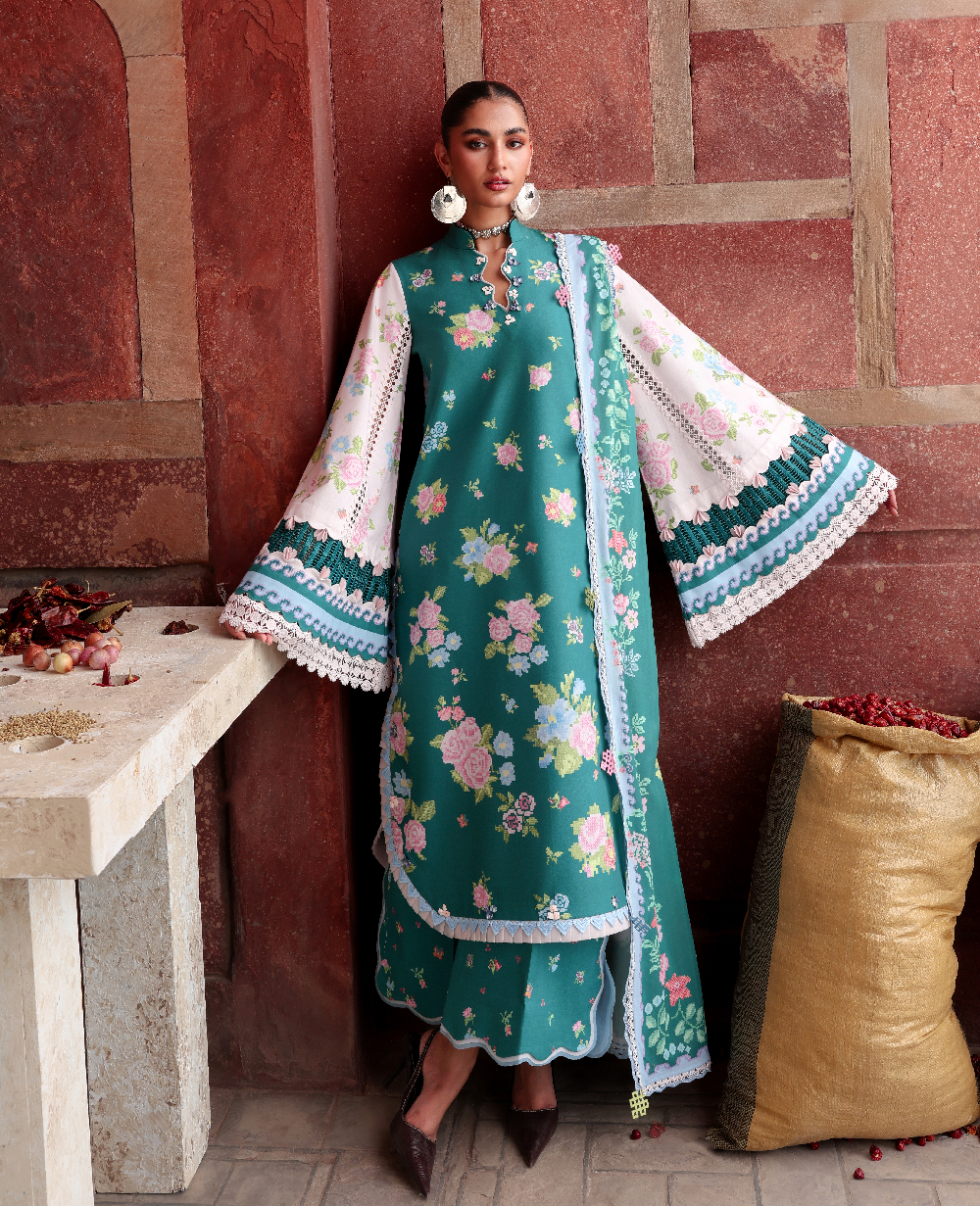 Republic Womenswear | Neoma Summer Prints 26 | Gulbano - Luxury Dress - available at Maria Faisal in UK and USA.