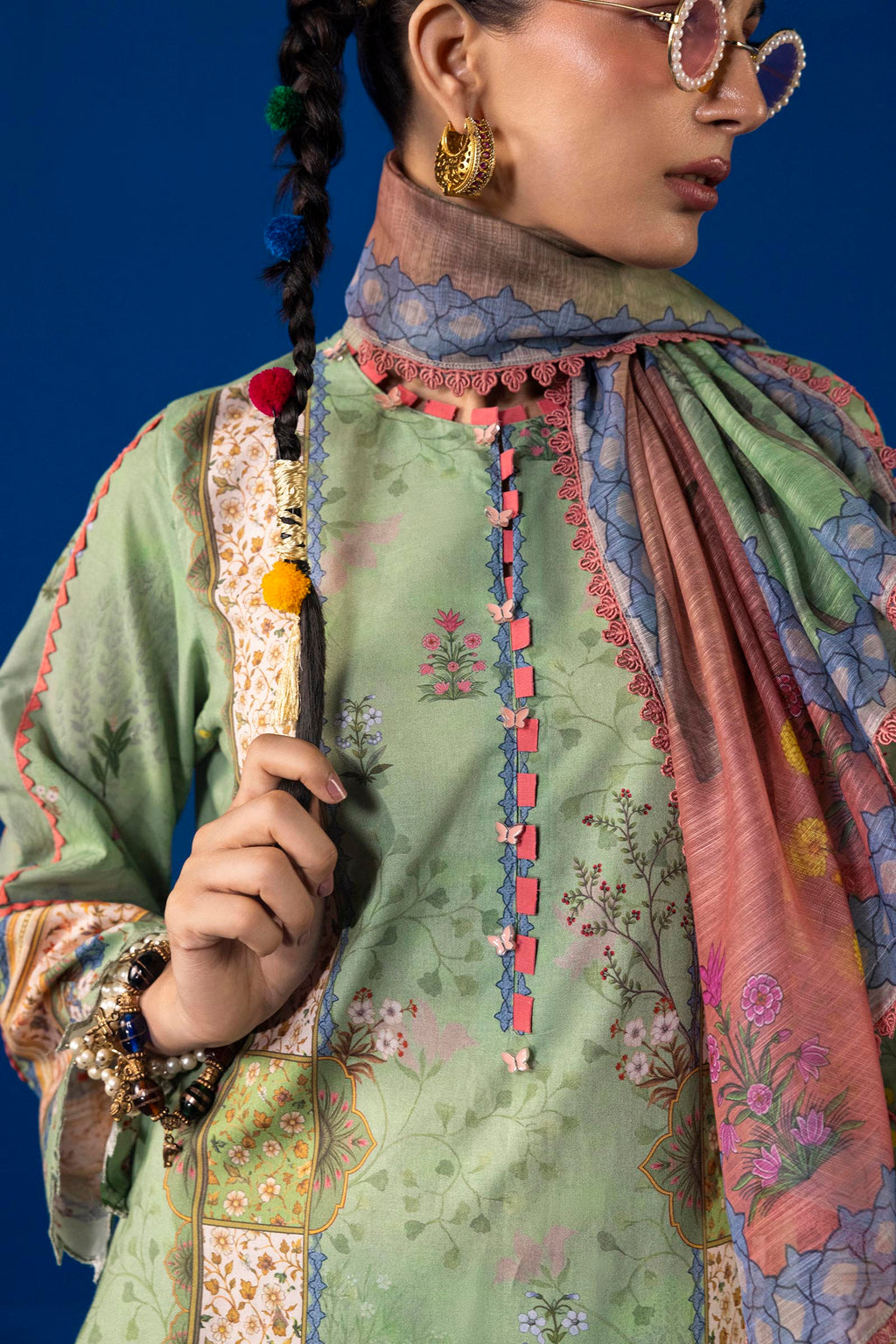 Sana Safinaz | Mahay Summer 26 | H263-007B-3AG - Luxury Dress - available at Maria Faisal in UK and USA.