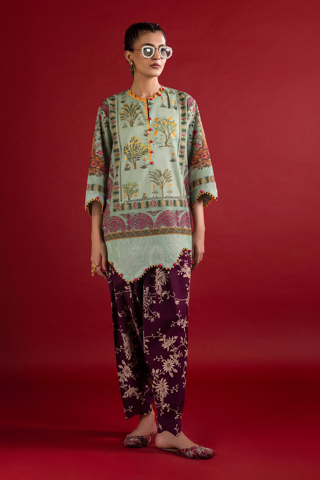 Sana Safinaz | Mahay Summer 26 | H263-008B-2C - Luxury Dress - available at Maria Faisal in UK and USA.