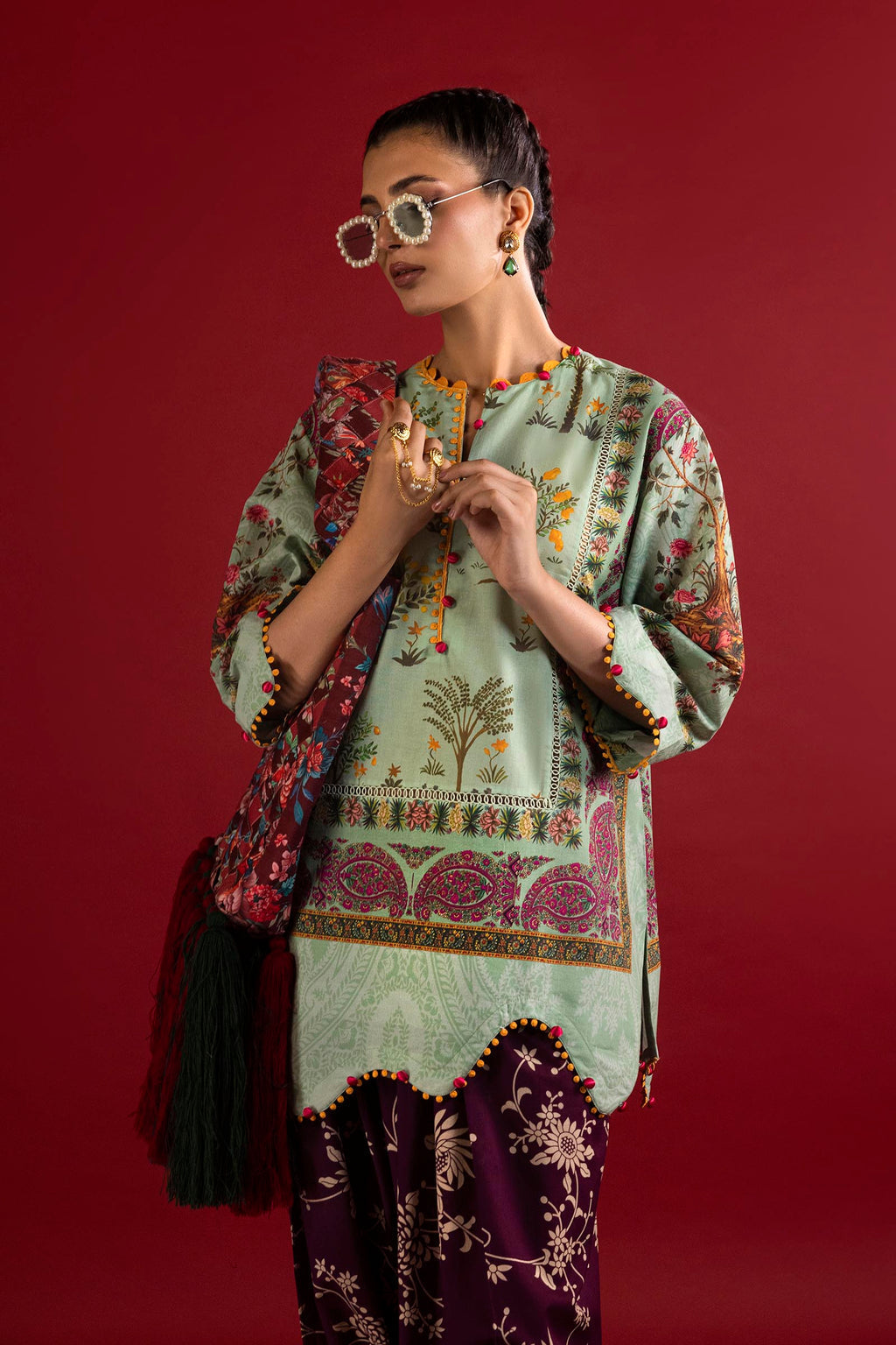 Sana Safinaz | Mahay Summer 26 | H263-008B-2C - Luxury Dress - available at Maria Faisal in UK and USA.