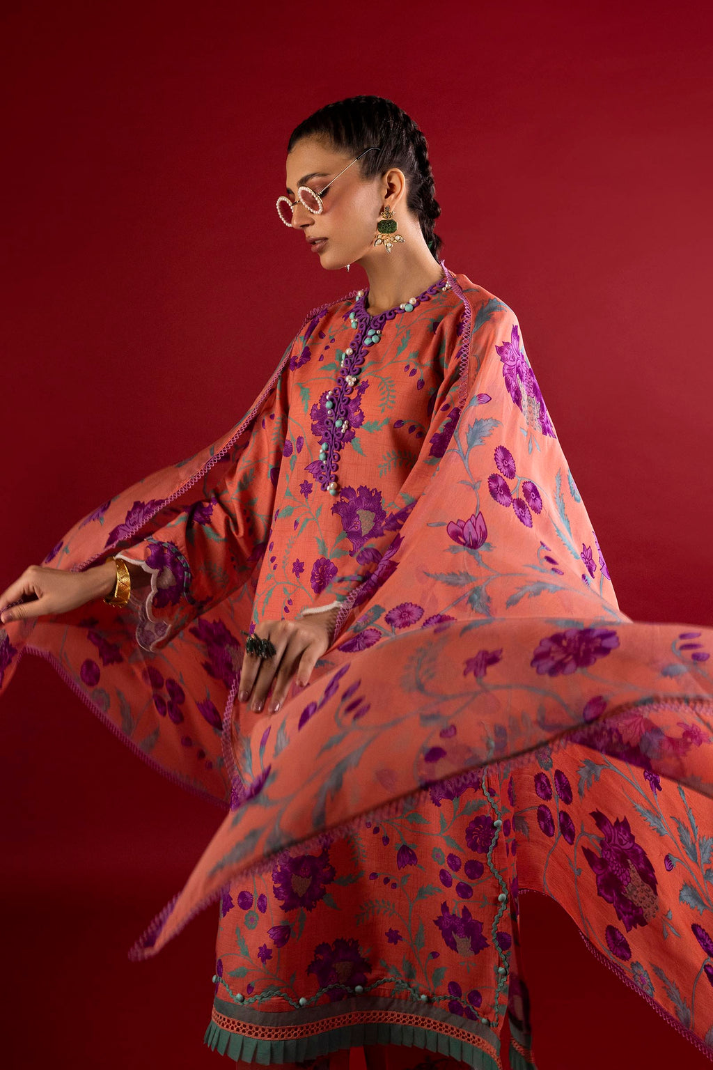 Sana Safinaz | Mahay Summer 26 | H263-009B-3CI - Luxury Dress - available at Maria Faisal in UK and USA.