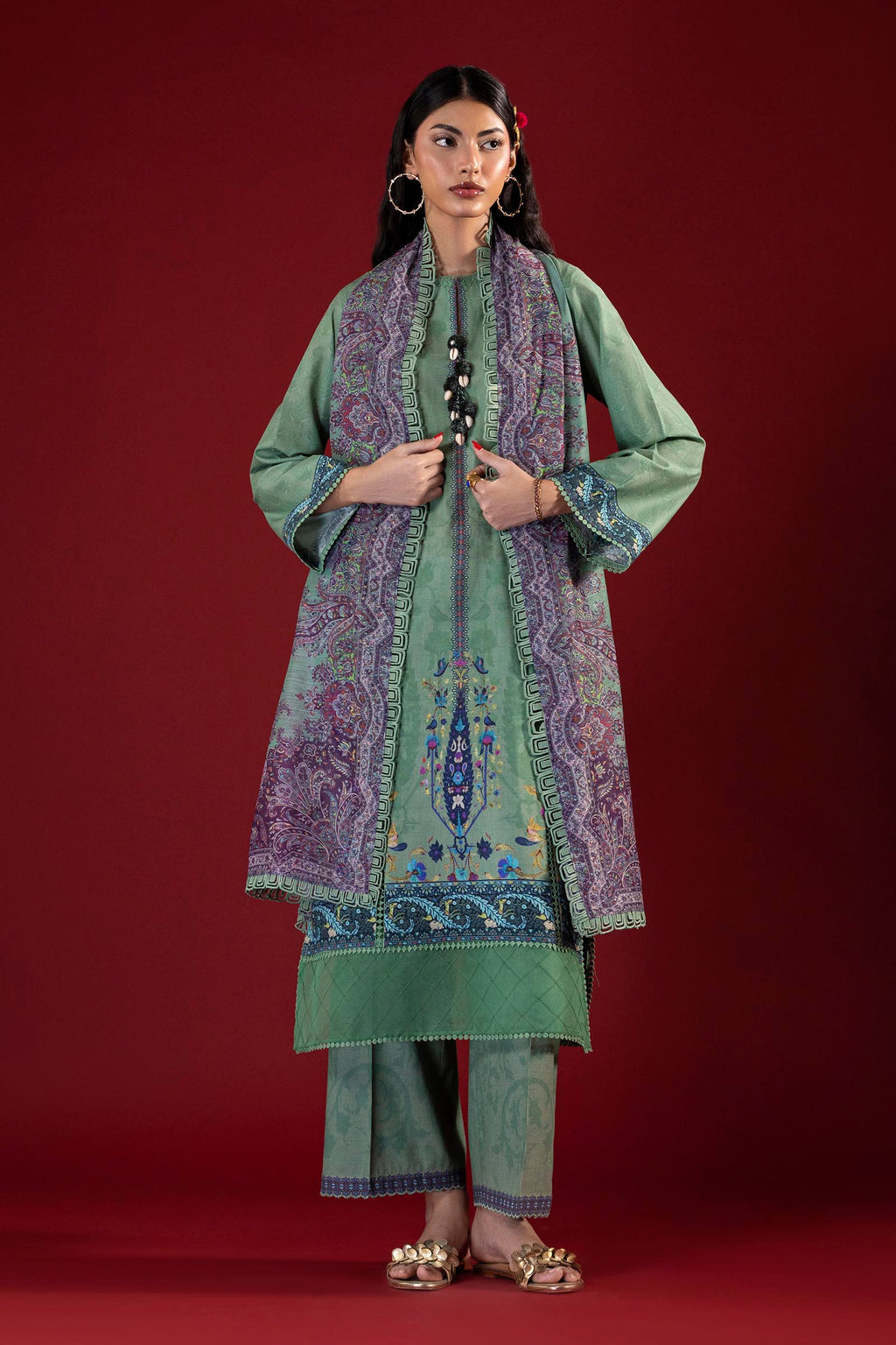 Sana Safinaz | Mahay Summer 26 | H264-003B-3AG - Luxury Dress - available at Maria Faisal in UK and USA.