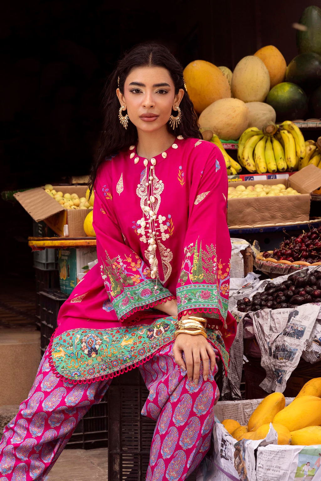 Sana Safinaz | Mahay Summer 26 | H264-006B-2AC - Luxury Dress - available at Maria Faisal in UK and USA.