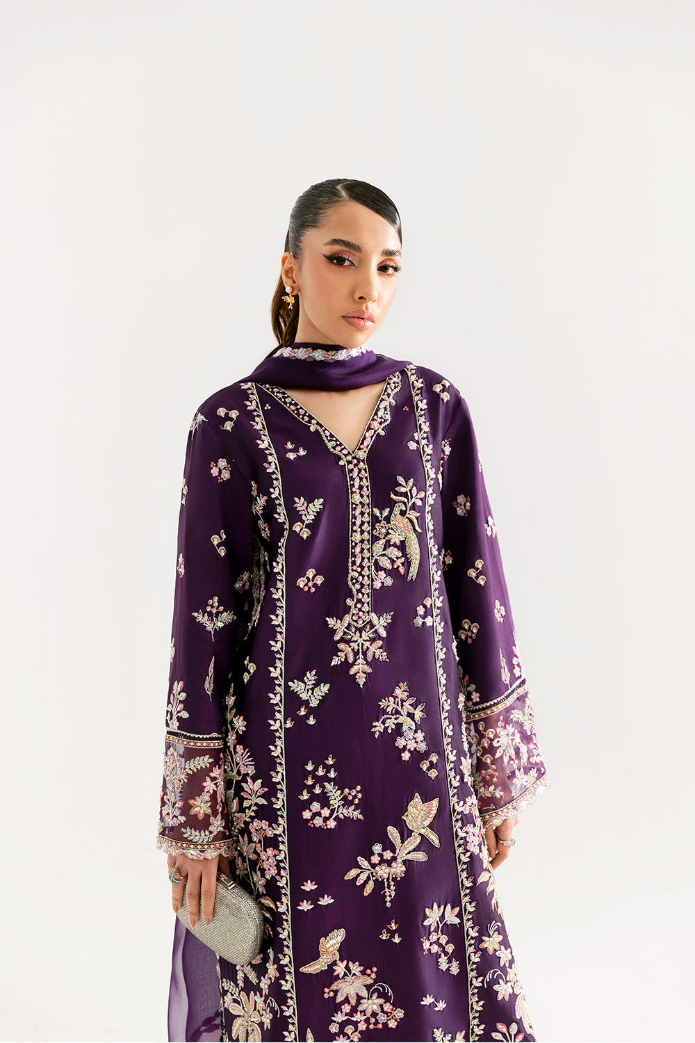 Saira Rizwan | Silk Luxe 26 | ZARMINA - SRLSP-26-03 - Dress - available at Maria Faisal in UK and USA.