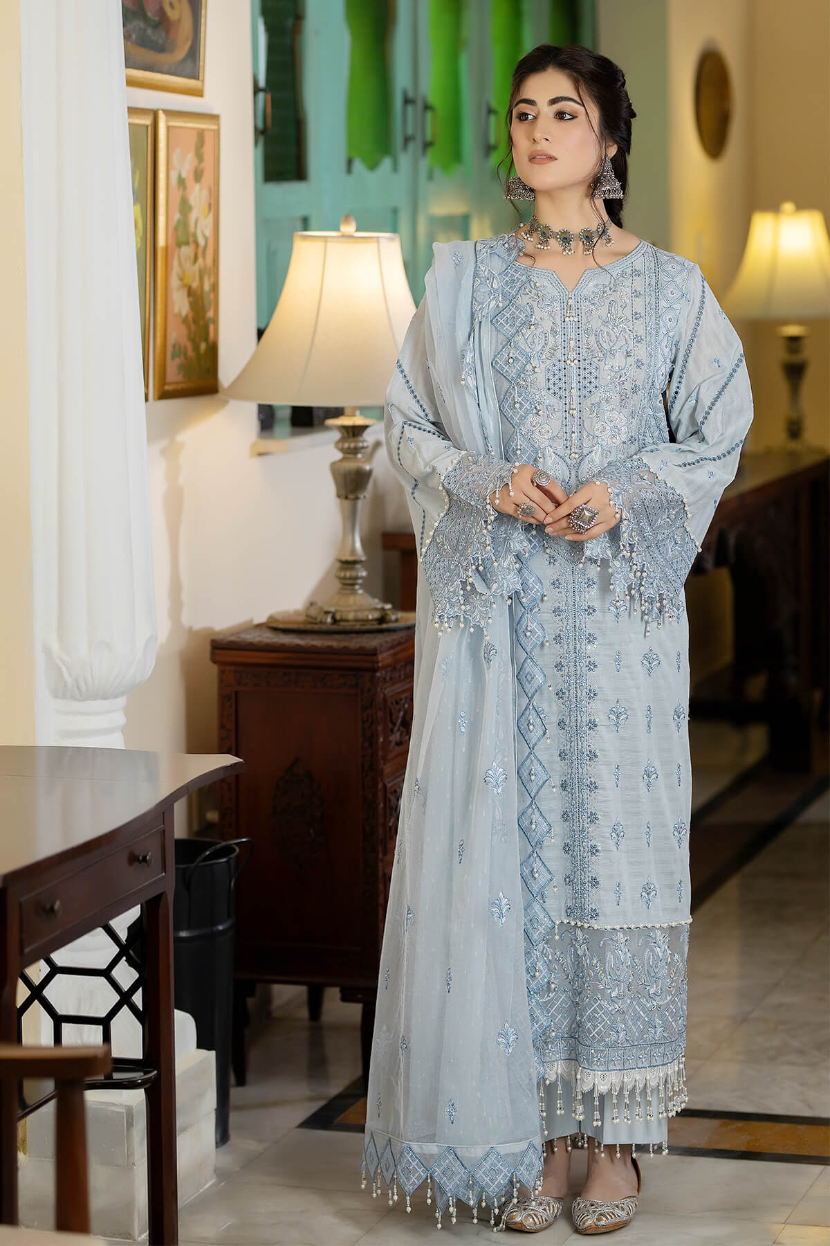 Raeesa Premium | Kimora Lawn Collection | Kimora | HL-11 Koyel - Ladies Clothes - Maria Faisal