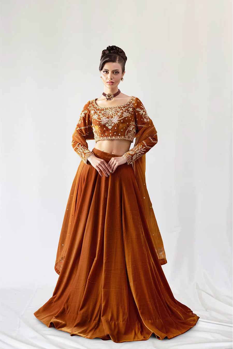 Saira Rizwan | Velvet Pret 25 | AMBERIN-SRVP25-11 - Formal Dress - available at Maria Faisal in UK and USA.