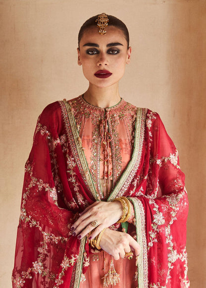 Hussain Rehar | Festive Formals 24 |  Romawi - Designer Dress with Intricate embroidery and embellishments. Shop elegent wedding dress at Maria Faisal.