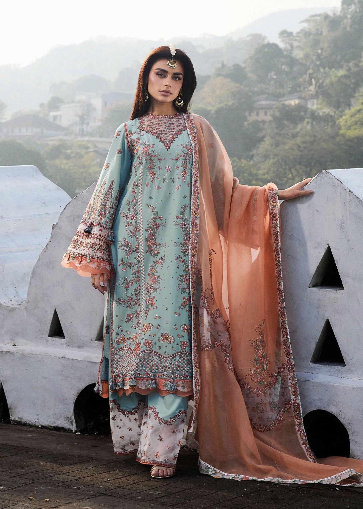 Hussain Rehar | Luxury Lawn 25 | Malibu by Maria Faisal - Registered Vendor of : Hussain Rehar - type : Ladies Clothes - 100% original wedding dresses