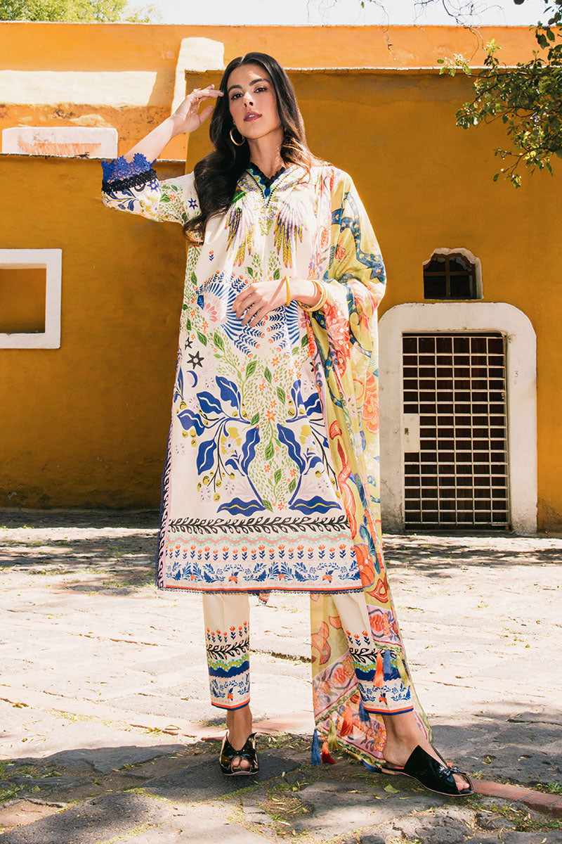 Mushq | La Dolce Hemline Prints 25 | Magnolias - Ladies Clothes - Maria Faisal