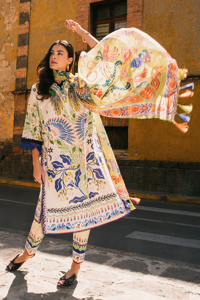 Mushq | La Dolce Hemline Prints 25 | Magnolias - Ladies Clothes - Maria Faisal