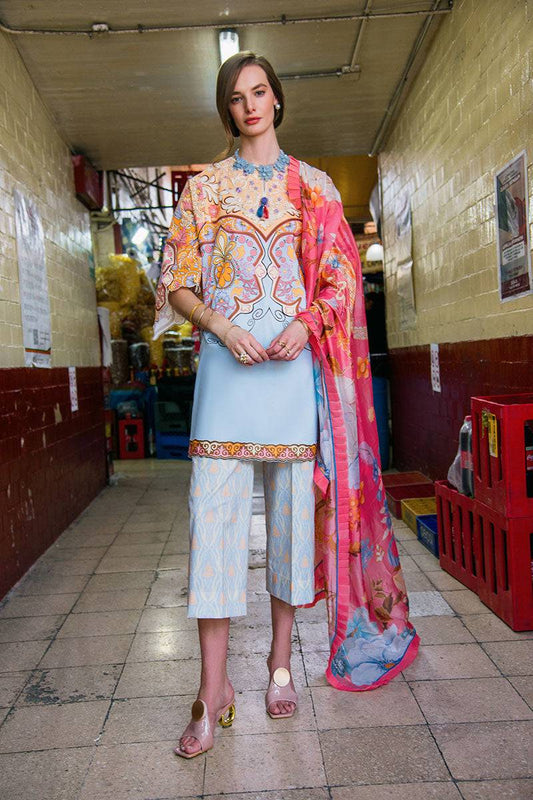 Mushq | La Dolce Hemline Prints 25 | Water Lily by Maria Faisal - Registered Vendor of : Mushq - type : Ladies Clothes - 100% original wedding dresses