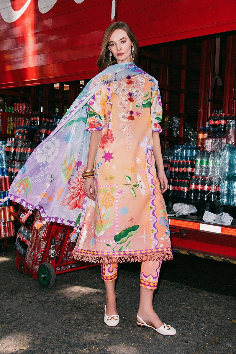 Mushq | La Dolce Hemline Prints 25 | Angels Song by Maria Faisal - Registered Vendor of : Mushq - type : Ladies Clothes - 100% original wedding dresses