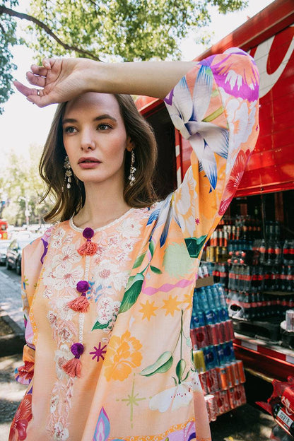 Mushq | La Dolce Hemline Prints 25 | Angels Song by Maria Faisal - Registered Vendor of : Mushq - type : Ladies Clothes - 100% original wedding dresses