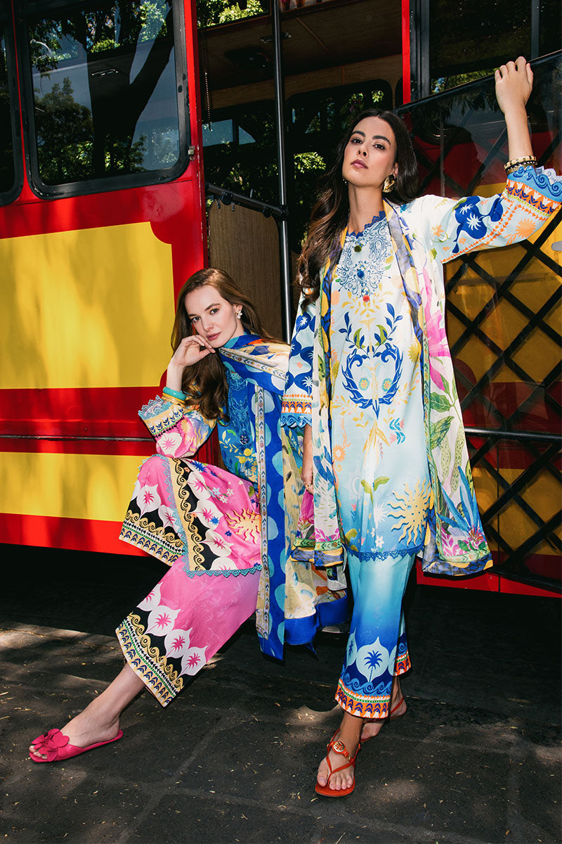 Mushq | La Dolce Hemline Prints 25 | Floral Paradise - Ladies Clothes - Maria Faisal