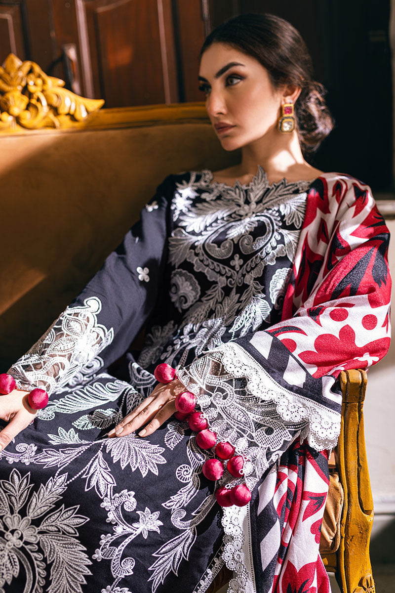 Mushq | Symphony Karandi Collection | MIDNIGHT MAGIC - Designer Dress with Intricate embroidery and embellishments. Shop elegent wedding dress at Maria Faisal.